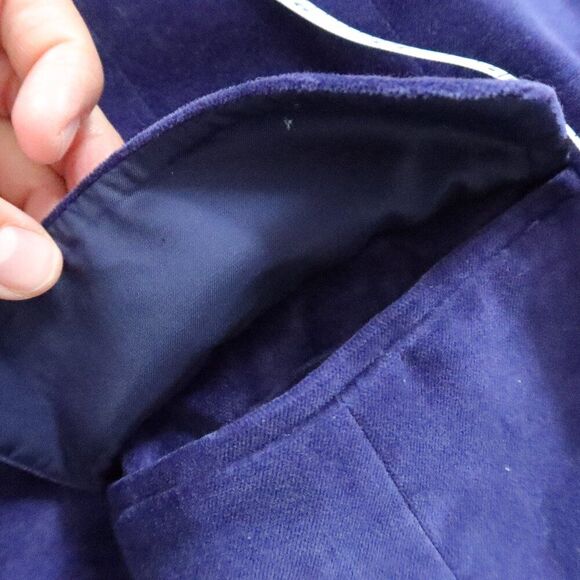 ARITZIA Babaton Blue Velvet Blazer 6 Gold Buttons Double Breast Chic glam retro - Picture 5 of 8